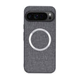 For Google Pixel 9 CD Magnetic Ring Cloth Texture PU Phone Case(Grey) - Google Cases by PMC TechLife | Online Shopping South Africa | PMC TechLife | Buy Now Pay Later Mobicred