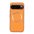 For Google Pixel 9 Pro CD Magnetic Ring Cloth Texture PU Phone Case(Orange) - Google Cases by PMC TechLife | Online Shopping South Africa | PMC TechLife | Buy Now Pay Later Mobicred