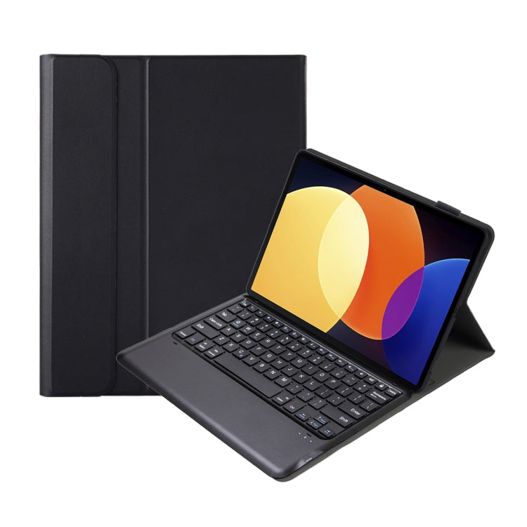 For Xiaomi Pad 6S Pro 12.4 Lambskin Texture Detachable Bluetooth Keyboard Leather Case(Black)