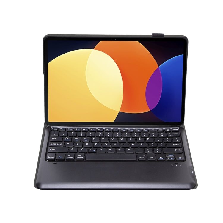 For Xiaomi Pad 6S Pro 12.4 Lambskin Texture Detachable Bluetooth Keyboard Leather Case(Black)