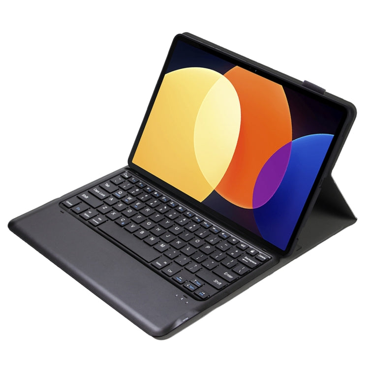 For Xiaomi Pad 6S Pro 12.4 Lambskin Texture Detachable Bluetooth Keyboard Leather Case(Black)
