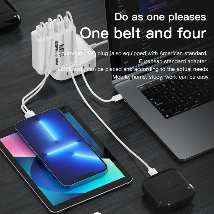Ma-Ant 60W USB-C/Type-C+3 USB Multi-port Fast Charging Charger, Plug:US Plug(White)
