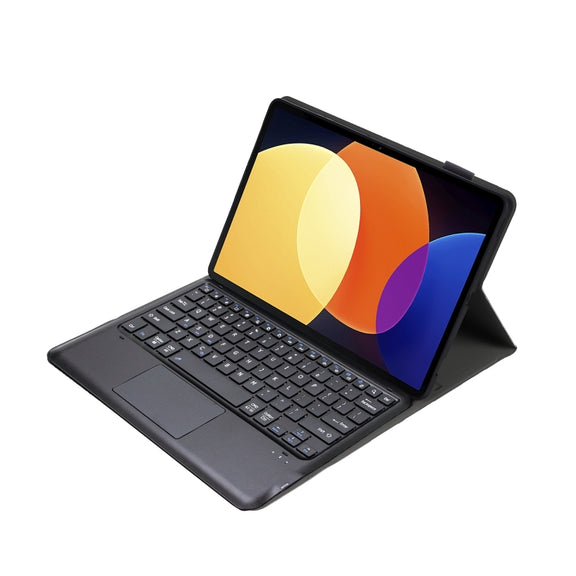 For Xiaomi Pad 6S Pro 12.4 Lambskin Texture Detachable Bluetooth Keyboard Leather Case with Touchpad(Black)