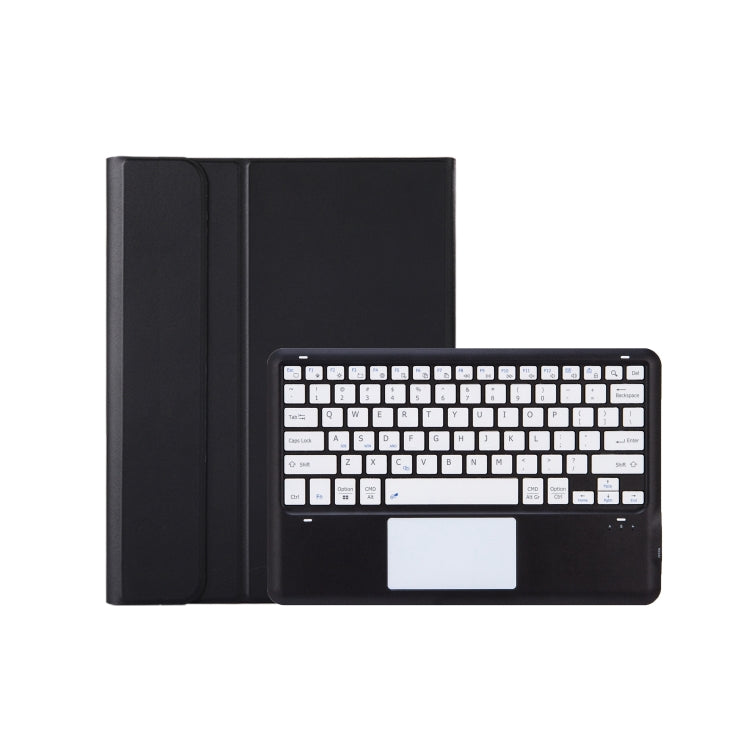 For Xiaomi Pad 6S Pro 12.4 Lambskin Texture Detachable Bluetooth Keyboard Leather Case with Touchpad(Black White)