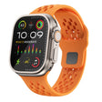 For Apple Watch Ultra 49mm Oval Holes Fluororubber Watch Band(Orange) - Watch Bands by PMC TechLife | Online Shopping South Africa | PMC TechLife