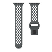 For Apple Watch Series 5 44mm Oval Holes Fluororubber Watch Band(Dark Grey)