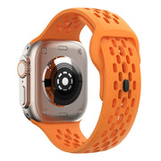 For Apple Watch Series 4 44mm Oval Holes Fluororubber Watch Band(Orange)