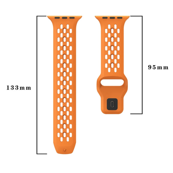 For Apple Watch SE 44mm Oval Holes Fluororubber Watch Band(Starlight)
