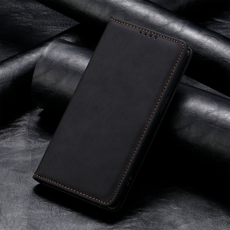 For Redmi K70 Ultra Business Solid Color Magnetic RFID Leather Phone Case(Black)