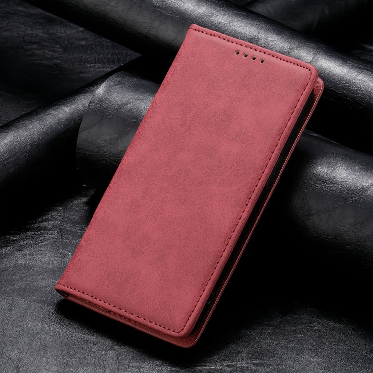 For Redmi K70 Ultra Business Solid Color Magnetic RFID Leather Phone Case(Red)