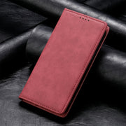 For Redmi K70 Ultra Business Solid Color Magnetic RFID Leather Phone Case(Red)