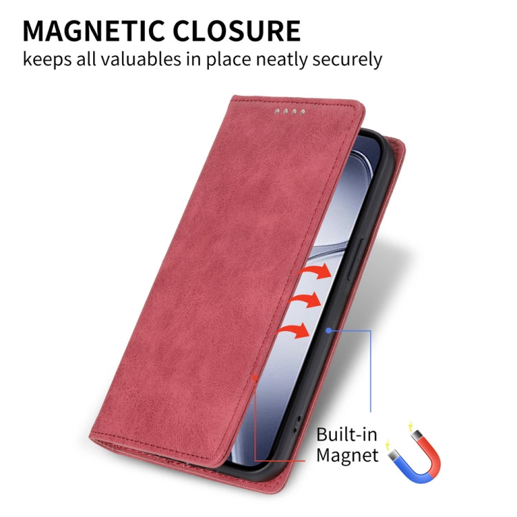 For Redmi K70 Ultra Business Solid Color Magnetic RFID Leather Phone Case(Red)