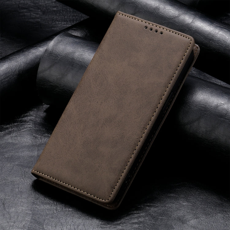 For Redmi K70 Ultra Business Solid Color Magnetic RFID Leather Phone Case(Brown)