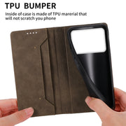 For Redmi K70 Ultra Business Solid Color Magnetic RFID Leather Phone Case(Brown)