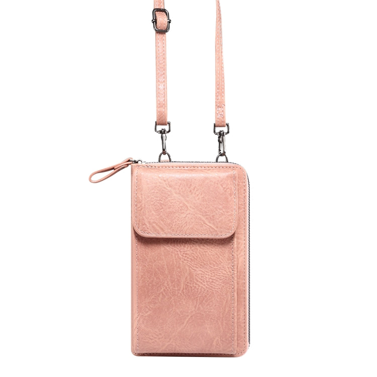 Elephant Pattern Multifunctional Cross Bag Phone Case(Light Pink)