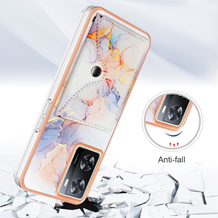 For OnePlus Nord N300 Marble Pattern IMD Card Slot Phone Case(Galaxy Marble White)
