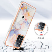 For OnePlus Nord N300 Marble Pattern IMD Card Slot Phone Case(Galaxy Marble White)