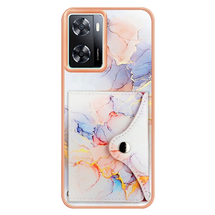 For OnePlus Nord N300 Marble Pattern IMD Card Slot Phone Case(Galaxy Marble White)