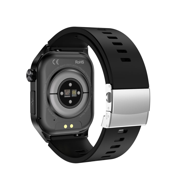 ET580 2.04 inch AMOLED Screen Sports Smart Watch Support Bluethooth Call /  ECG Function(Black Butterfly Buckle)