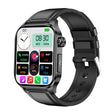 ET580 2.04 inch AMOLED Screen Sports Smart Watch Support Bluetooth Call /  ECG Function(Black Leather Band) - Smart Watches by PMC TechLife | Online Shopping South Africa | PMC TechLife | Buy Now Pay Later Mobicred