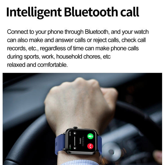 ET580 2.04 inch AMOLED Screen Sports Smart Watch Support Bluetooth Call /  ECG Function(Black Leather Band)