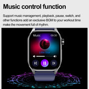 ET580 2.04 inch AMOLED Screen Sports Smart Watch Support Bluethooth Call /  ECG Function(Black Silicone Band)