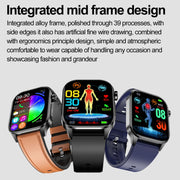 ET580 2.04 inch AMOLED Screen Sports Smart Watch Support Bluethooth Call /  ECG Function(Blue Silicone Band)
