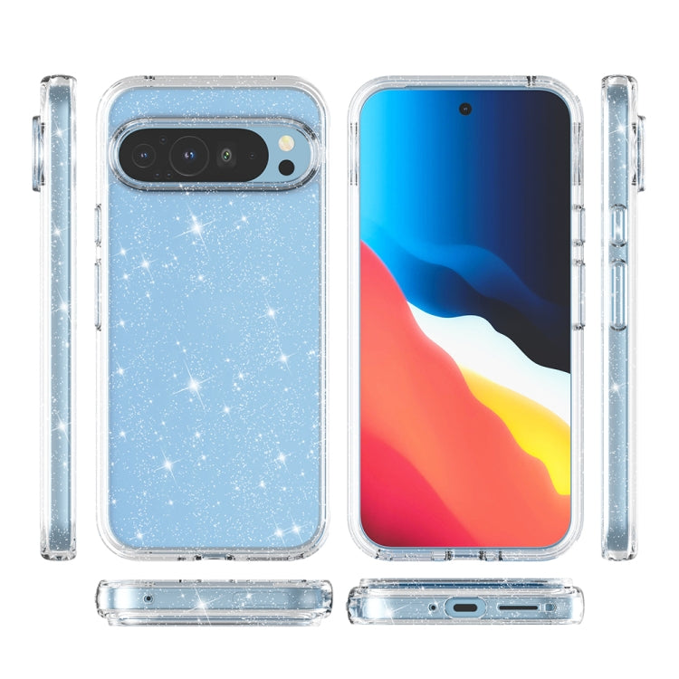 For Google Pixel 9 Terminator Style Shockproof Phone Case(Glitter White)