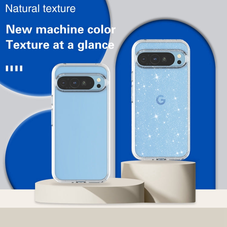 For ?Google Pixel 9 Pro Terminator Style Shockproof Phone Case(Glitter White)