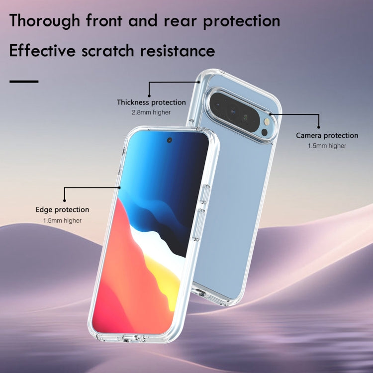For ?Google Pixel 9 Pro Terminator Style Shockproof Phone Case(Transparent)