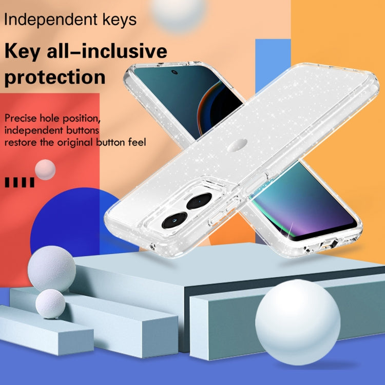 For Motorola Moto G 5G 2024 Terminator Style Shockproof Phone Case(Glitter White)