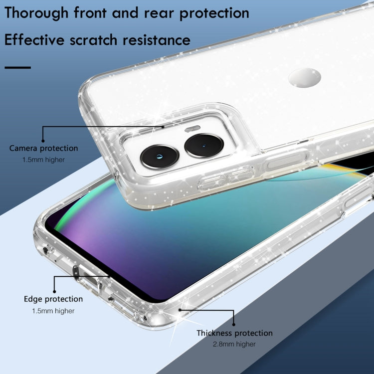 For Motorola Moto G 5G 2024 Terminator Style Shockproof Phone Case(Glitter White)