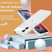 For Motorola Moto G Play 4G 2024 Terminator Style Shockproof Phone Case(Glitter White)