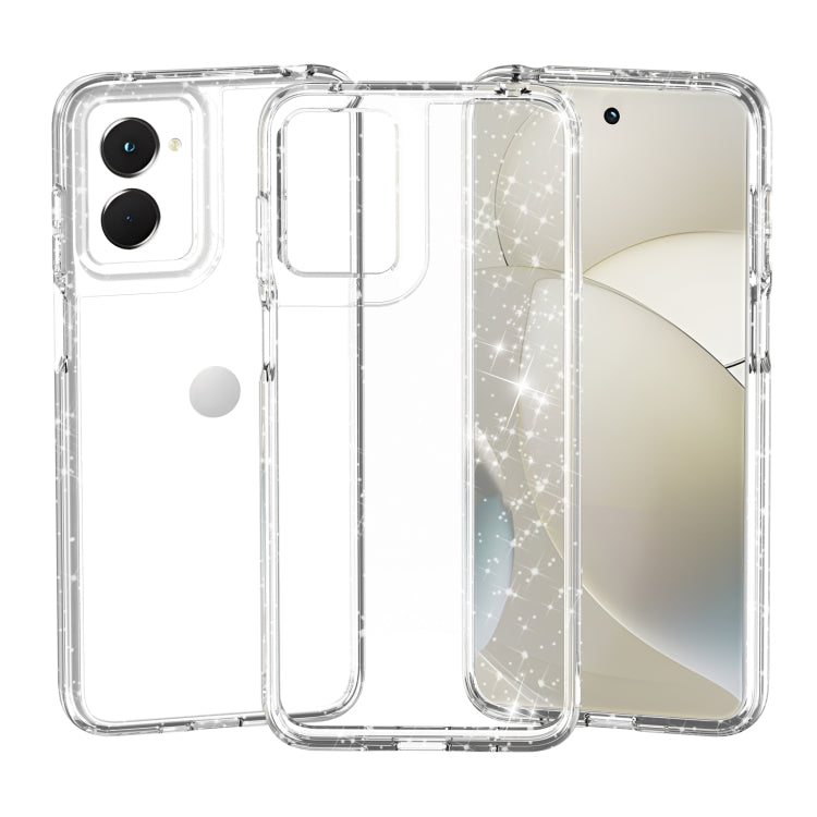For Motorola Moto G Power 5G 2024 Terminator Style Shockproof Phone Case(Glitter White)