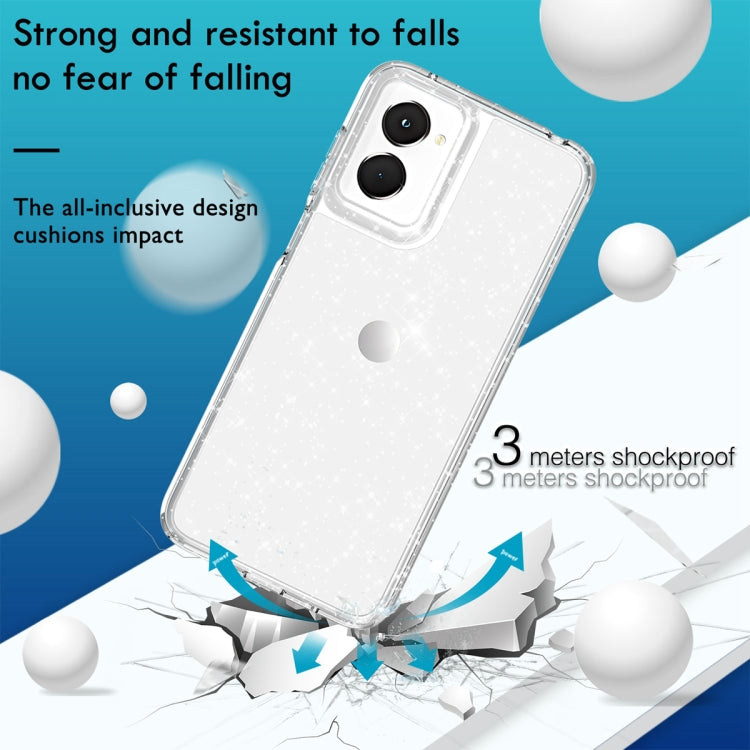 For Motorola Moto G Power 5G 2024 Terminator Style Shockproof Phone Case(Glitter White)