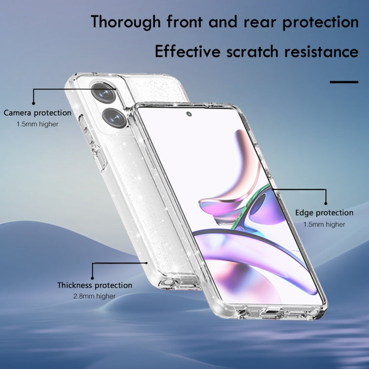 For Motorola Moto G Stylus 5G 2024 Terminator Style Shockproof Phone Case(Glitter White)