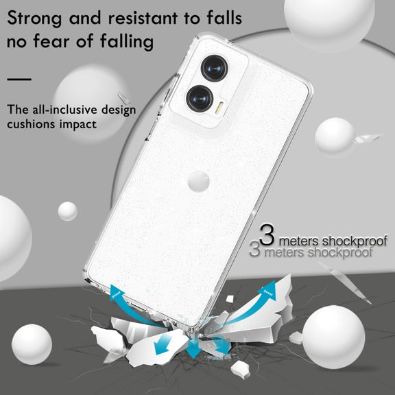 For Motorola Moto G Stylus 5G 2024 Terminator Style Shockproof Phone Case(Glitter White)