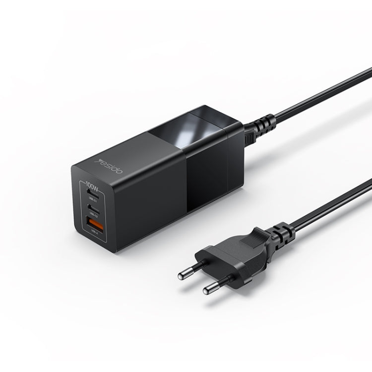 Yesido YC58 100W 2Type-C+USB Ports with 1 Socket Desktop GaN Charger(EU Plug)