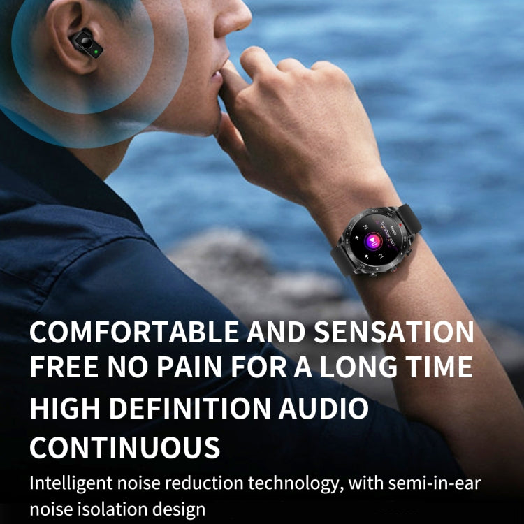 LEMFO T95 1.52 inch IPS Screen 2 in 1 Bluetooth Earphone Smart Watch Support Wellness Tracking(Silver)