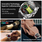 LEMFO T95 1.52 inch IPS Screen 2 in 1 Bluetooth Earphone Smart Watch Support Wellness Tracking(Silver)