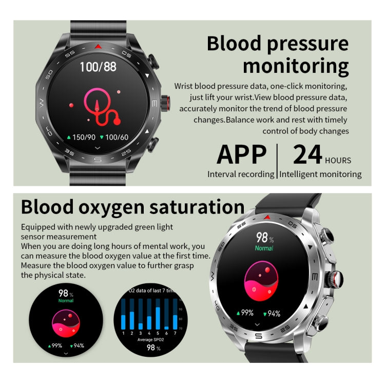 LEMFO T95 1.52 inch IPS Screen 2 in 1 Bluetooth Earphone Smart Watch Support Wellness Tracking(Silver)