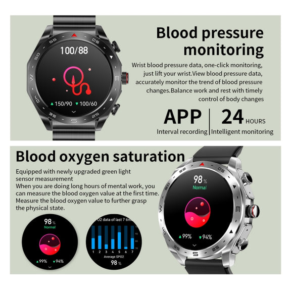 LEMFO T95 1.52 inch IPS Screen 2 in 1 Bluetooth Earphone Smart Watch Support Wellness Tracking(Silver)