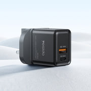 Yesido YC83 PD 30W USB-C/Type-C+USB Interface GaN Fast Charging Charger(UK Plug)