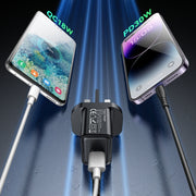 Yesido YC83 PD 30W USB-C/Type-C+USB Interface GaN Fast Charging Charger(UK Plug)