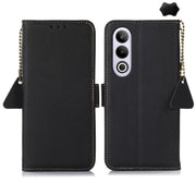 For OnePlus CE4 5G Global Side-Magnetic TJ Genuine Leather RFID Phone Case(Black)