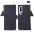 For OnePlus CE4 5G Global Side-Magnetic TJ Genuine Leather RFID Phone Case(Blue) - OnePlus Cases by PMC TechLife | Online Shopping South Africa | PMC TechLife | Buy Now Pay Later Mobicred