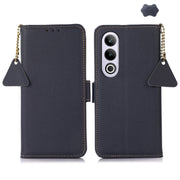 For OnePlus Ace 3V Side-Magnetic TJ Genuine Leather RFID Phone Case(Blue)