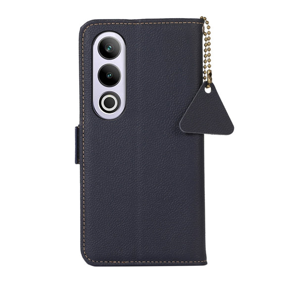 For OnePlus Ace 3V Side-Magnetic TJ Genuine Leather RFID Phone Case(Blue)