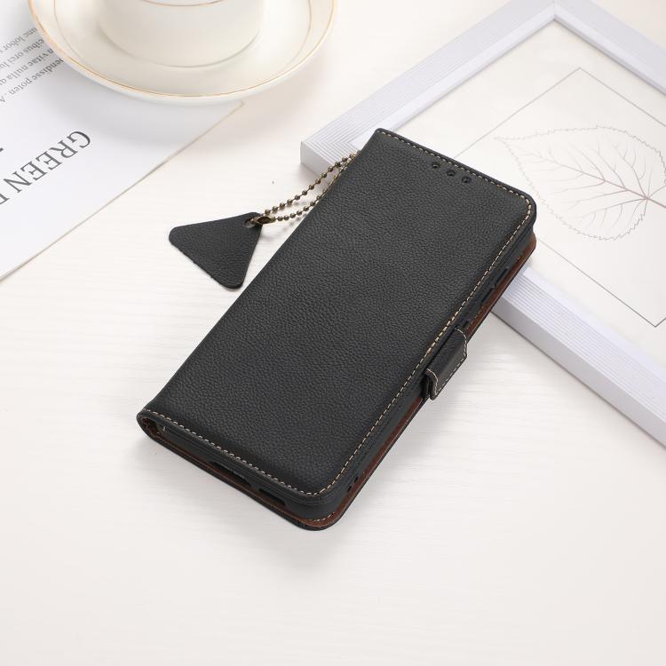 For OnePlus Ace 5 Pro / Ace 5 / 13R Side-Magnetic TJ Genuine Leather RFID Phone Case(Black)