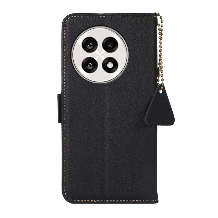 For OnePlus Ace 5 Pro / Ace 5 / 13R Side-Magnetic TJ Genuine Leather RFID Phone Case(Black)